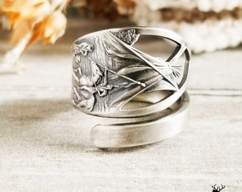 Sterling Native American Ring, Sterling Spoon Ring, Spoon Ring, Spoon Jewelry, Sterling Silver Spoon Ring, Souvenir Ring, 725