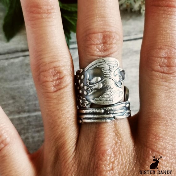 Handmade Mexico Souvenir Ring, Sterling Silver Mexican Vintage