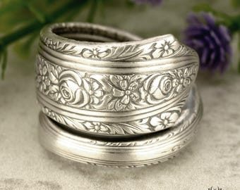 Elegant Victorian Rose Bloom Ring, Rosa Ring, Sterling Rose Bloom Ring, Vintage Rose Ring, Antique Rose Jewelry, Retro Rose Ring, 2234