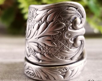 Gorham St. Cloud Sterling Spoon Ring, Sterling Silver Boho Wrap Ring, Rococo Vintage Spiral Ring, Antique Sterling Spoon Ring Jewelry, 1737