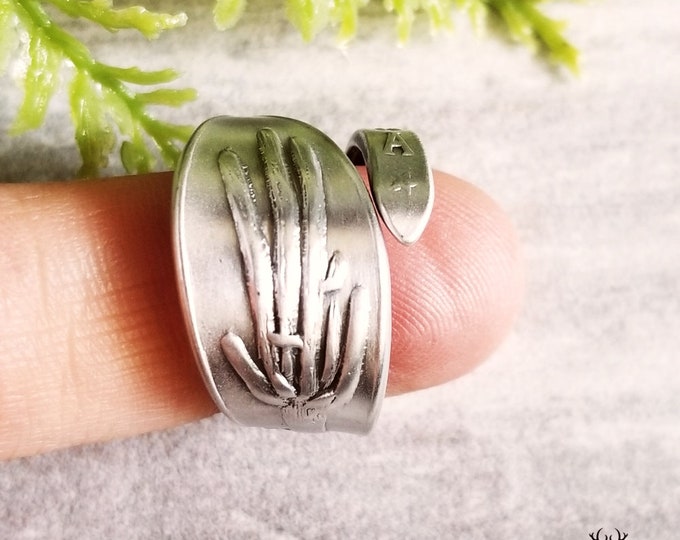 Saguaro Cactus Ring, Desert Ring, Sterling Cactus Ring, Sterling Spoon Ring, Cactus Ring, Vintage Spoon Ring, Silver Cactus Ring, 1763