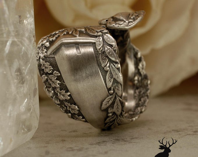 Elegant Sword Ring, Sterling Silver Sword Ring, Sterling Heraldic Wrap Ring, Sterling Spoon Ring, Medieval Ring, Vintage Spoon Ring, 2364