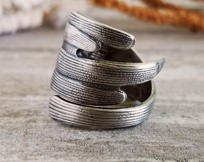 Saguaro Cactus Ring, Desert Ring, Sterling Cactus Ring, .925 Sterling Ring, Cactus Ring, Vintage Spoon Ring, Silver Cactus Ring, Gift, 1809
