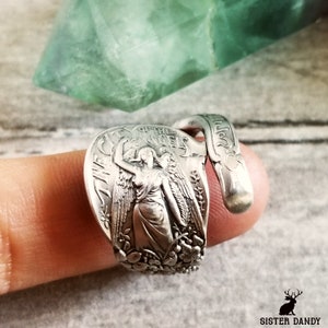 Sterling Angel Ring, Vintage Los Angeles Ring, Guardian Angel Ring, Vintage Angel Jewelry, Sterling Silver Angel Ring, West Coast Ring 1852B