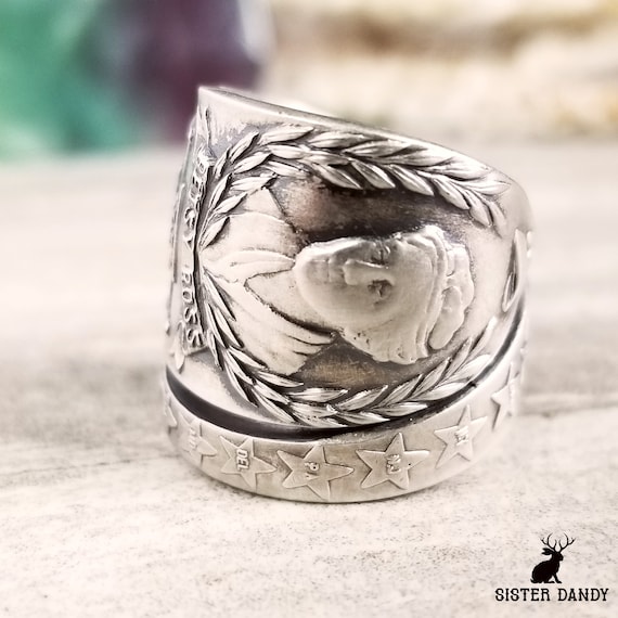 Betsy Ross Spoon Ring Sterling Silver Spoon Ring Vintage Spoon Ring Historic Spoon Ring 1546 Etsy