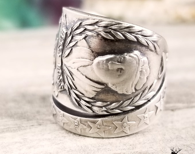 Betsy Ross Spoon Ring, Sterling Silver Spoon Ring, Vintage Spoon Ring, Historic Spoon Ring, 1546