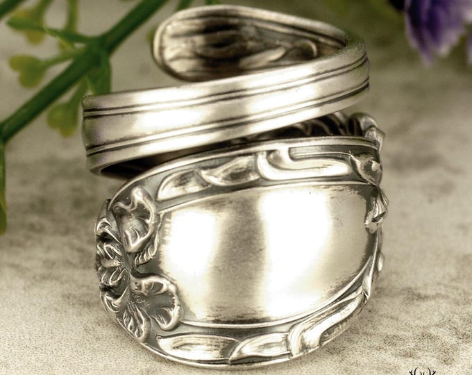 Elegant Manchester Silversmiths Iris Ring, Vintage Iris Bloom Ring, Lady Clare Baker Iris Ring, Unique Handmade Sterling Silver Ring, 180