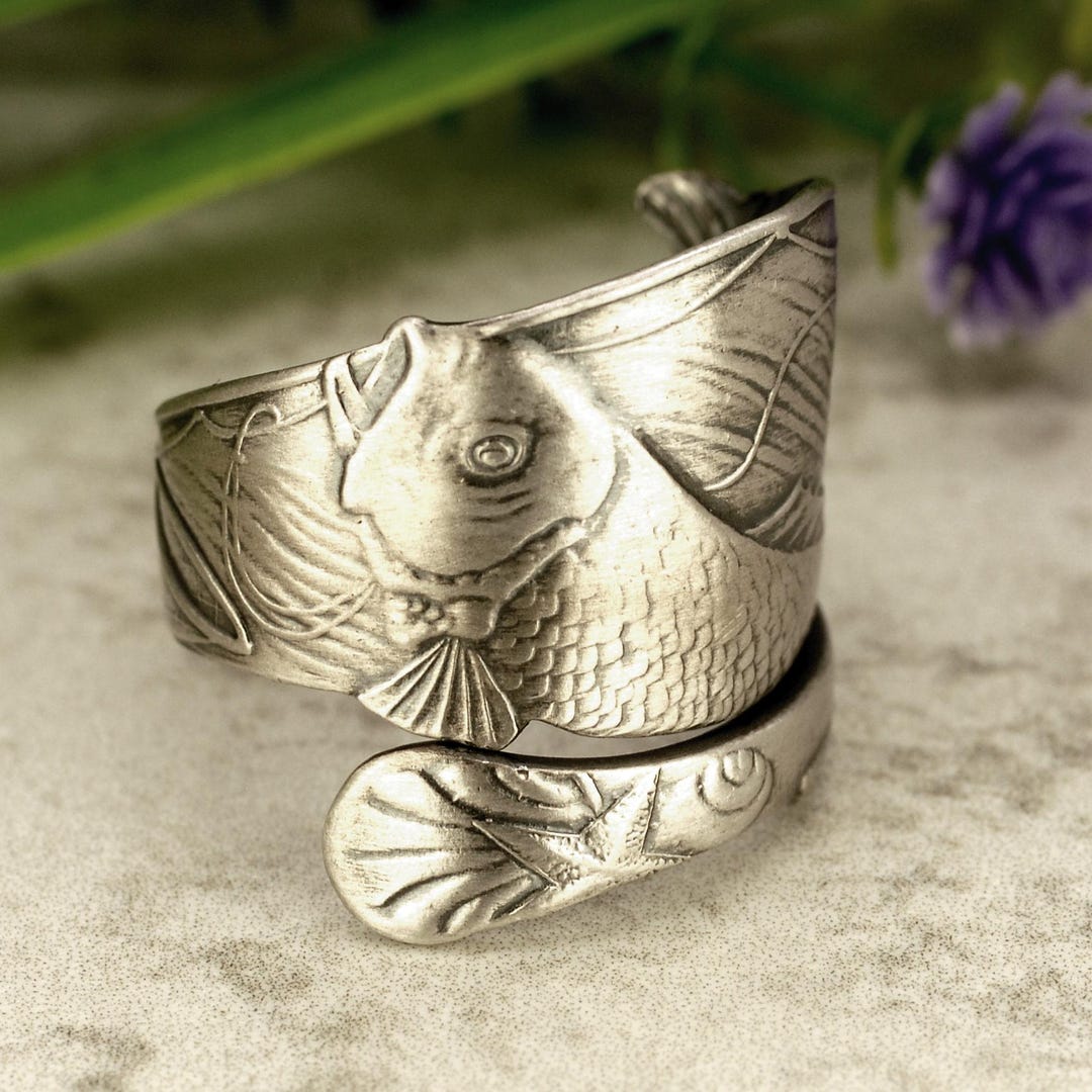 Dainty Sterling Fish Ring, Silver Angler Ring, Sterling Pisces Zodiac ...