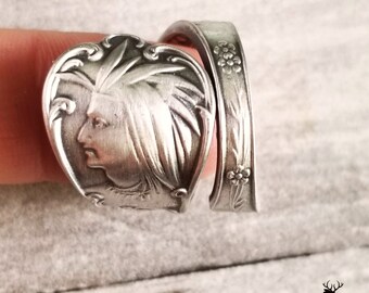 Native American Sterling Ring, Indigenous Ring, Sterling Silver Spoon Ring, Cultural Ring, Spoon Jewelry, Sterling Spoon Souvenir Ring, 1518