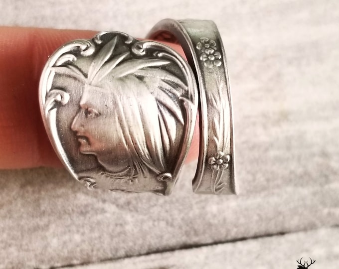 Native American Sterling Ring, Indigenous Ring, Sterling Silver Spoon Ring, Cultural Ring, Spoon Jewelry, Sterling Spoon Souvenir Ring, 1518