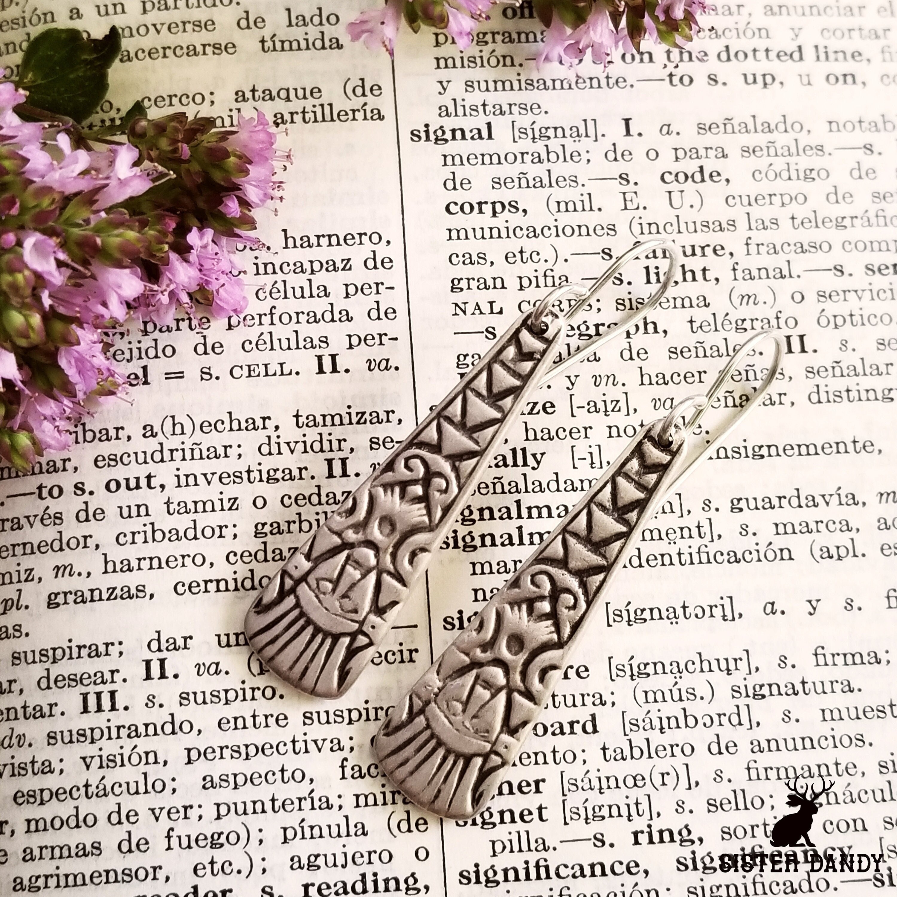 Sterling Silver Mexico Earrings Mexican Art Jewelry Unique Travel Jewelry Antique Sterling Silver Spoon Jewelry Vintage Jewelry MX E
