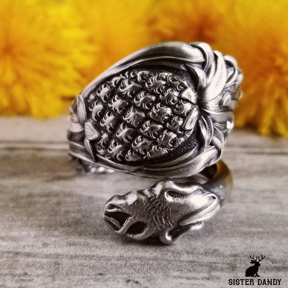 Sterling silver pineapple ring sale