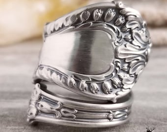 Vintage Victorian Spoon Ring, Vintage Spoon Ring, Sterling Spoon Ring, Antique Spoon Jewelry, Historic Silver Spoon Ring, Boho Ring, 1305