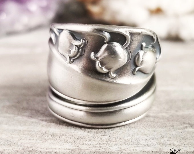 Gorham Lily of the Valley Ring, Sterling Silver Bloom Ring, Vintage Floral Lily Spoon Ring, Antique Silver Spoon Ring, Flower Ring, 847B