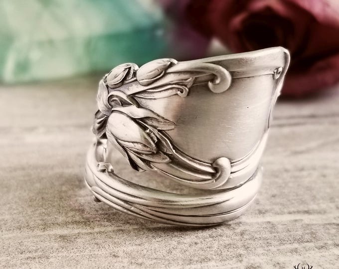Rare Reed & Barton La Parisienne Lotus Ring, Sterling Waterlily Ring, Handmade Silver Lotus Ring, Vintage Nymphaea Flower Jewelry, 399
