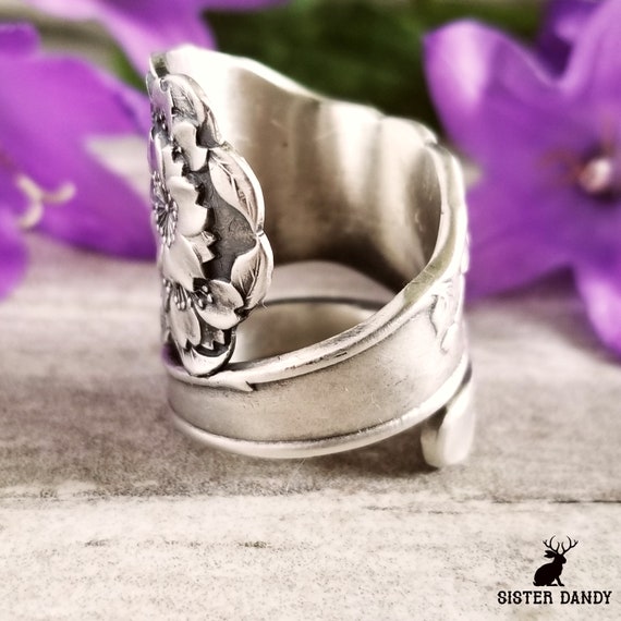 Japanese Cherry Blossom Sterling Spoon Ring