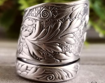 Gorham St. Cloud Sterling Spoon Ring, Sterling Silver Boho Wrap Ring, Rococo Vintage Spiral Ring, Antique Sterling Spoon Ring Jewelry, 1737