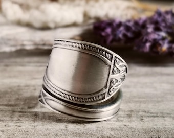 Sterling Norse Dragon Ring, Viking Dragon Spoon Ring, Vintage Norse Ring, Vintage Silver  Jewelry, Sterling Silver Spoon Ring Gift, 2147