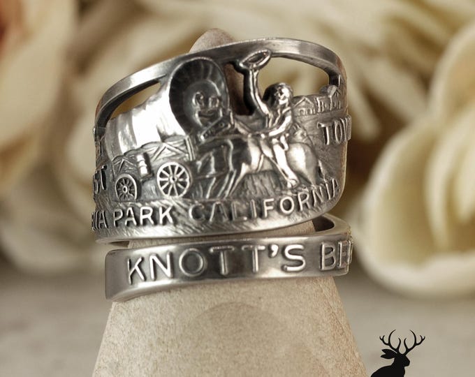 Knott's Berry Farm Ring, Sterling Cali Ring, California Wrap Ring, Buena Park Vintage Spoon Ring, Antique Sterling Silver Spoon Ring, 1070B