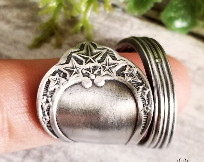 Ivy Vine & Leaf Sterling Ring, Unique Botanical Ivy Ring, Vintage Hedera Ring, Vintage Spoon Jewelry, Nature Inspired Leaf Spoon Ring, 1757