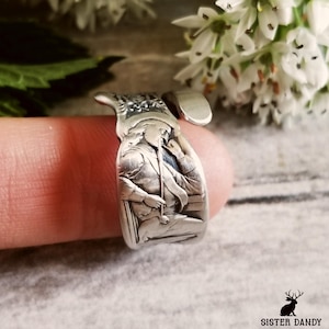 New Amsterdam Ring Wrap, Adjustable Sterling Silver NYC Ring, Vintage New York Ring, Silver NY Historical Ring, Antique Silver, 1888