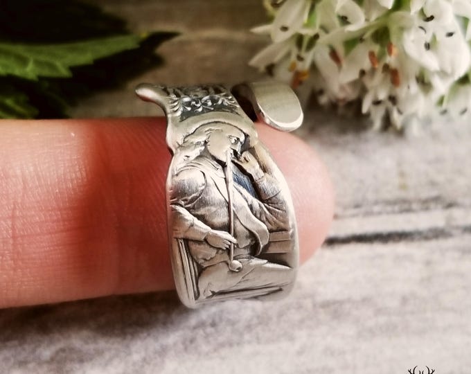 Handmade New Amsterdam Ring, Adjustable Sterling Silver NYC Ring, Vintage New York Ring, Silver NY Historical Ring, Antique Silver, 1888