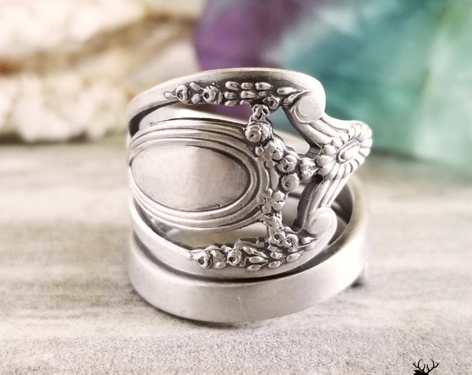 Vintage Sterling Victorian Ring, Victorian Spoon Ring, Minimalist Ring, Antique Spoon Jewelry, Sterling Silver Spoon Ring, Lunt Spoon, 884B