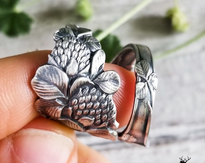 Clover Wrap Ring Ring, Sterling Silver Clover Ring, Vintage Shamrock Spoon Ring, Celtic Clover Ring, Irish Clover Ring, Sterling Clover, 497