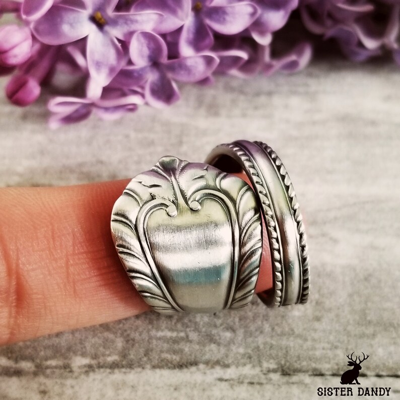 Antique Victorian Sterling Spoon Ring, Vintage Spoon Ring, Sterling ...