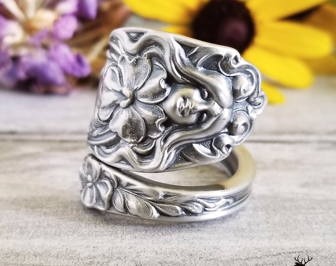 Rare Vintage Goddess Wrap Ring, Angelic Sterling Silver Spiral Ring, Unger Spoon Ring, Vintage Jewelry, Sterling Silver Spoon Ring, 118