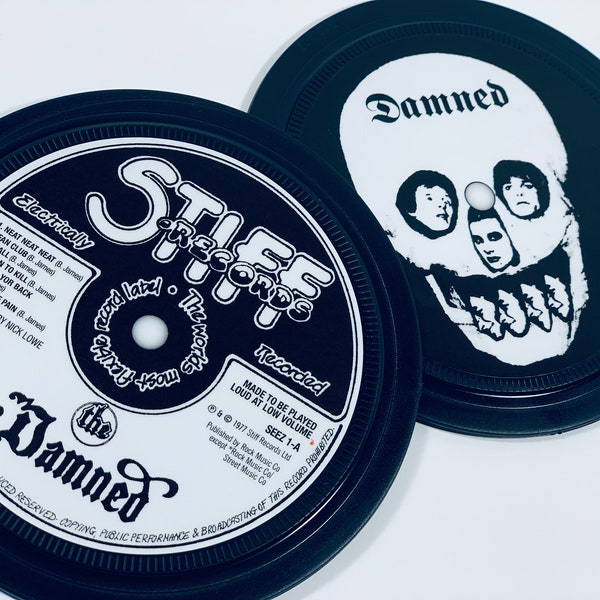 Punk record label coasters. Popsters