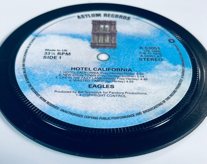 Hotel California. Record Label Coaster. Popsters