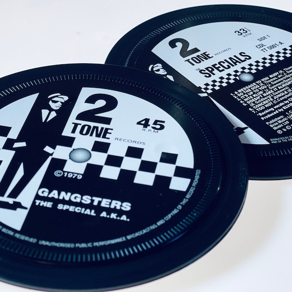 The Specials. 2 record label coasters. Popsters