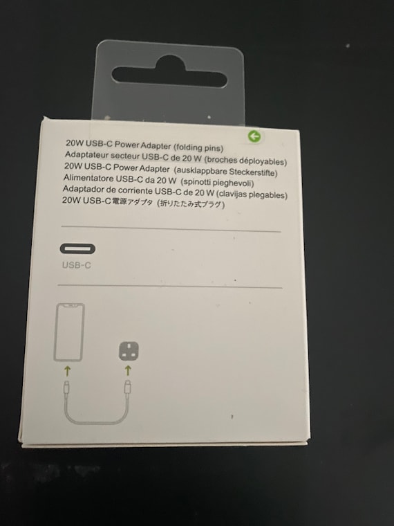 20w Charger USB-C Power Adapter Fast Charge for Apple Iphone12 11 Pro Max.  Folding Pins for Easy Storage 