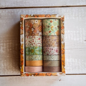 Set of 12 Washi Types Flowers pattern