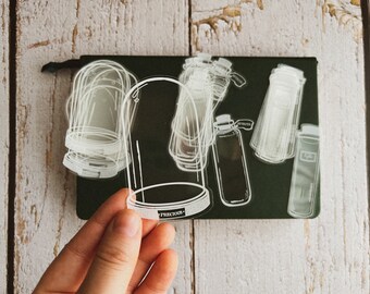 Transparent bottle stickers - set of 30 PET stickers