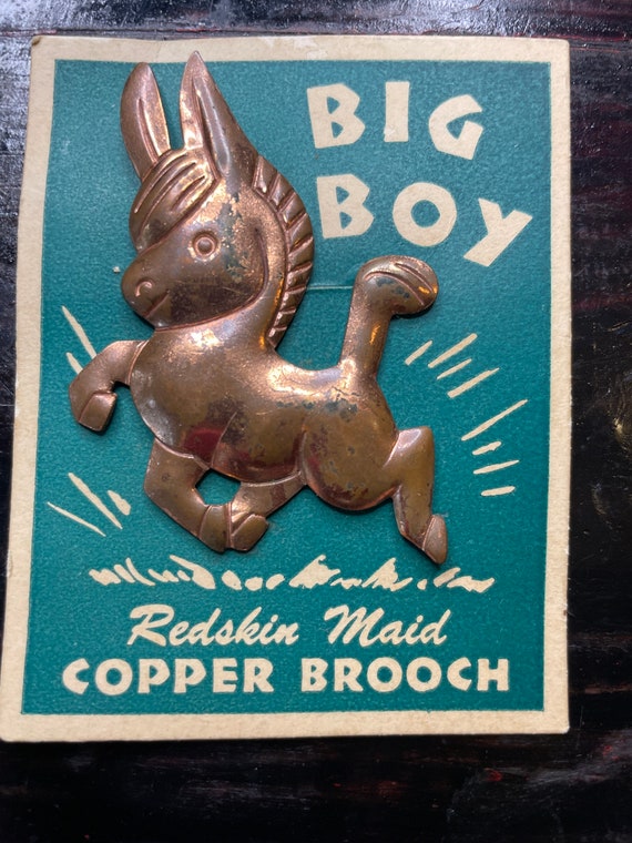 Copper Donkey Brooch