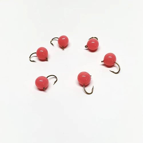 Six size 12 salmon egg flies