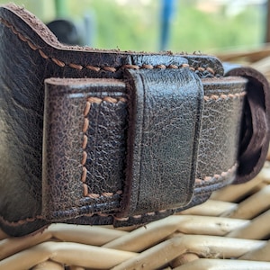 Handmade Genuine Leather Bund Strap. Watch Band Vintage Style Cuff  22mm 24mm 26mm, soft leather watch strap, Brown Leather Watch Band