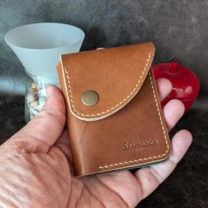 Handgefertigte Leder Geldbörse, Minimalistischer Kreditkartenhalter, Kleine Geldbörse, Handgefertigte Geldbörse, Kompakte Leder Geldbörse, Herren Geldbörse