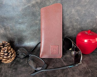 Handmade Leather Sunglasses Case: Soft Eyeglasses Pouch