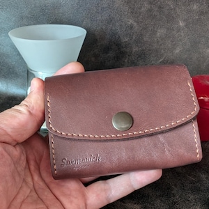 Handmade Genuine Leather Small Wallet/ Front Pocket Wallet/ Soft Purse/  Handmade Gift/ Handcrafted Full Leather Wallet/ Portmonee