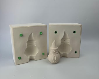 Snowman Plaster Mold, Christmas Ornament Casting