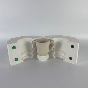 Stampo in gesso per tazza da caffè, stampo in ceramica, stampo per tazza, stampo in gesso per ceramica, stampo per colata in barbottina, stampo per colata in barbottina, stampo per tazza in barbottina