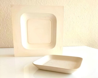 Handmade Plaster Plate Mold: Ceramic & Stoneware Slip Casting (27x27x8 cm)