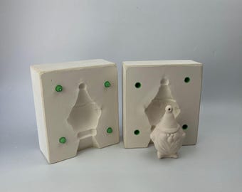 Santa Claus Plaster Mold: Christmas Ornament Slip Casting