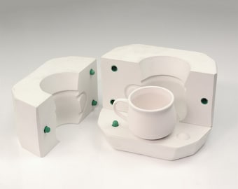 Hera Plaster Mold for Coffee Mug: Ceramic Slip Casting