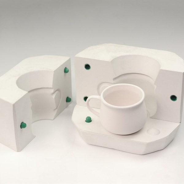 Plaster Mold for Coffee Mug, Ceramic Mold, Mug Mold, Plaster Mould for Ceramic, Slip Casting Mold, Slip Mold, Slip Cast Mug Mold