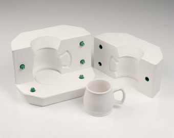 Yagmur Coffee Mug Plaster Mold: Ceramic Slip Casting, 120ml