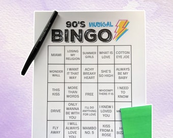 90's Musical BINGO